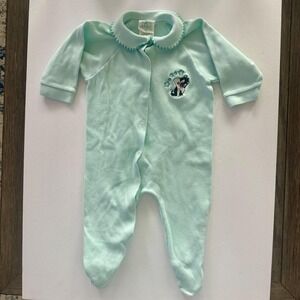 Vintage 1999 Baby Looney Tunes Sylvester The Cat  Blue Footed Pajamas 9 Months